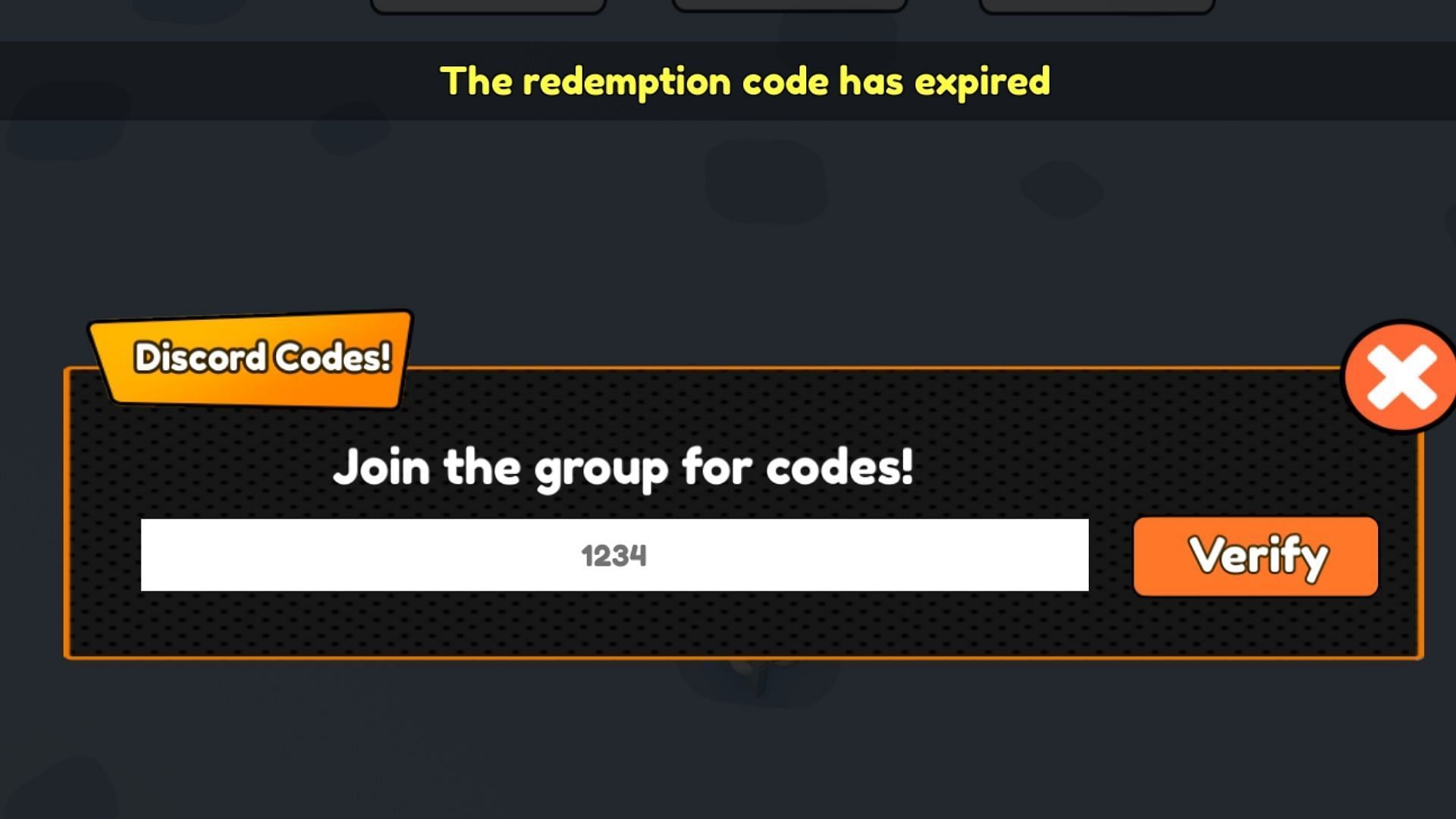 Wrest Your Sword invalid code issue (Image via Roblox)